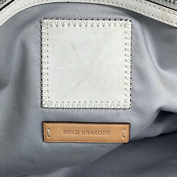 Reed Krakoff Large Boxer Tote Bag Purse White Leather Travel Business - Picture 15 of 16
